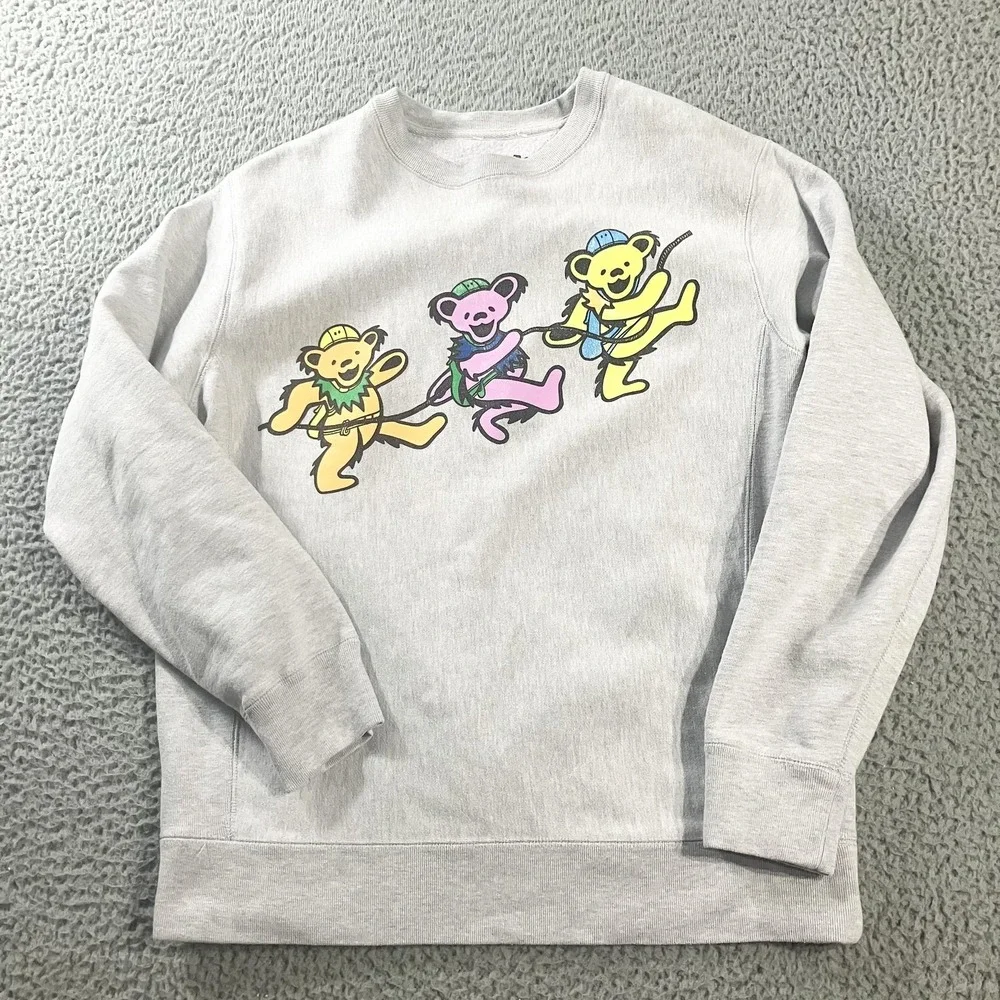 Chinatown Market Sweatshirt Mens Medium Gray Grateful Dead Bears Positive Mental